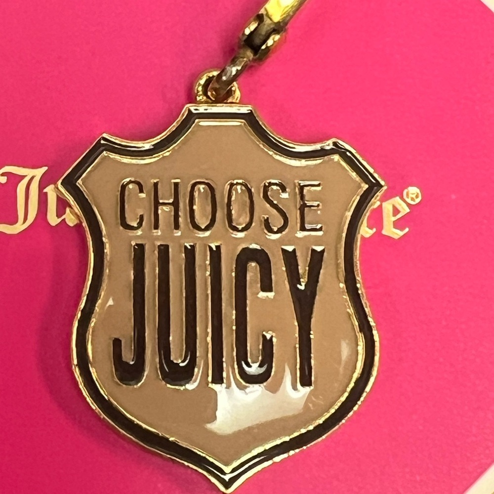 Juicy Couture Gold and Tan Shield charm